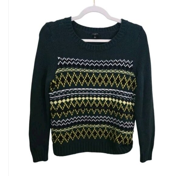 Talbots Diamond Fair Isle Crewneck Sweater - Picture 1 of 9